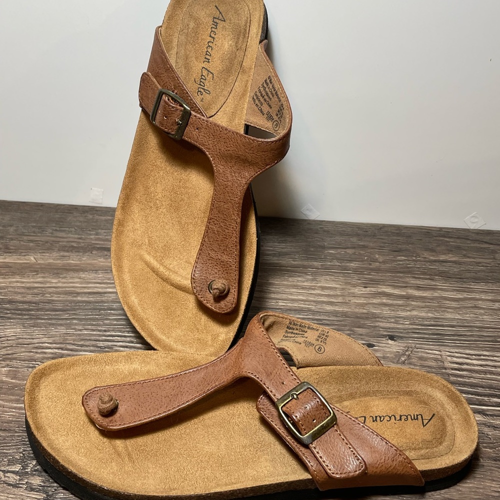 American Eagle Womens Sage Footbed Sandal Size 8